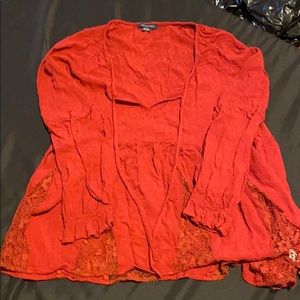 Red flowy shirt